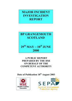 Major incident report - BP Grangemouth