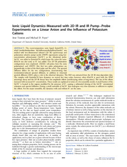 Ionic Liquid Dynamics Measured with 2D IR and IR Pump&ndash;Probe