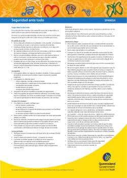Safety First factsheet - Spanish language