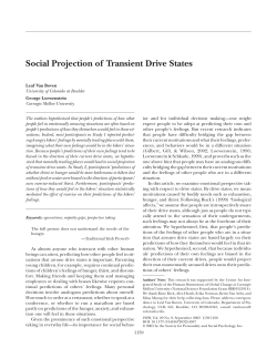 Social Projection of Transient Drive States