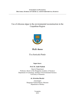 Use of siliceous algae in the environmental reconstruction in the