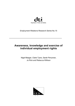 Awareness, knowledge and exercise of individual employment rights