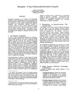Metaphor - Association for Computational Linguistics
