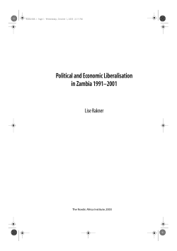 Political and Economic Liberalisation in Zambia_Lise Rakner