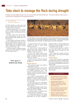 Take stock to manage the flock during drought