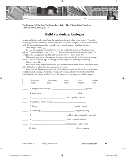 Build Vocabulary: Analogies
