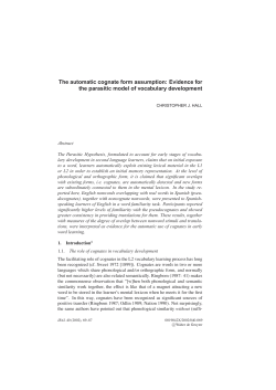 The automatic cognate form assumption: Evidence for the parasitic