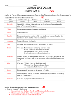 Romeo and Juliet - DMCI English with Mrs. Jones