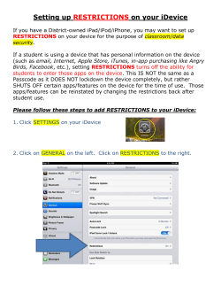 iPad/iPod/iPhone Setting RESTRICTIONS