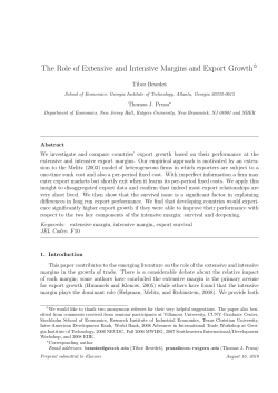 The Role of Extensive and Intensive Margins and Export Growth$