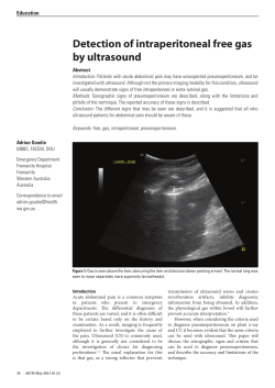 Detection of intraperitoneal free gas by ultrasound