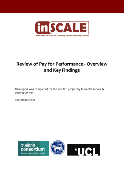 Review of Pay for Performance