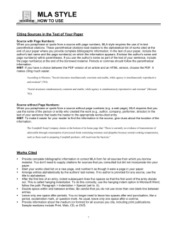 MLA STYLE