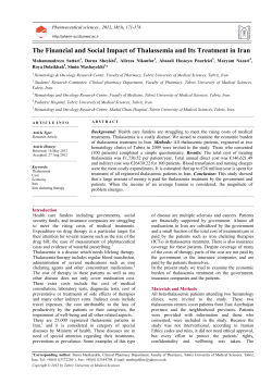 The Financial and Social Impact of Thalassemia and Its