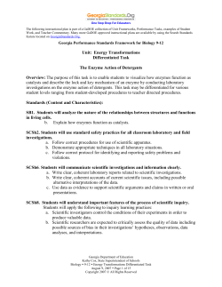 Enzyme Action of Detergents