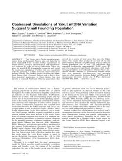 Coalescent simulations of Yakut mtDNA variation