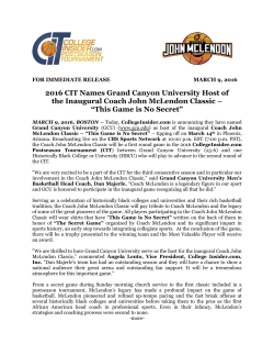 2016 CIT Names Grand Canyon University Host of the Inaugural