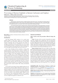 Processing of Barium Sulphide to Barium Carbonate and Sulphur