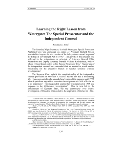 Learning the Right Lesson from Watergate