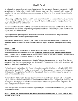 Kern County Environmental Health Department Food Facility