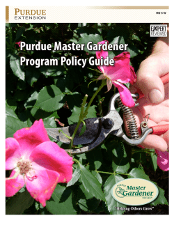 Purdue Master Gardener Program Policy Guide