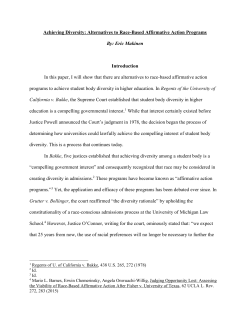 Achieving Diversity: Alternatives to Race