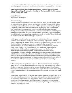 Ethos and Ideology of Knowledge Organization: Toward Precepts for