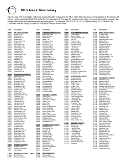 MLS Areas: New Jersey