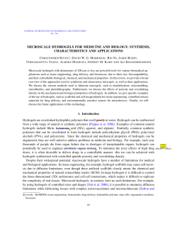 Microscale hydrogels for medicine and biology: synthesis