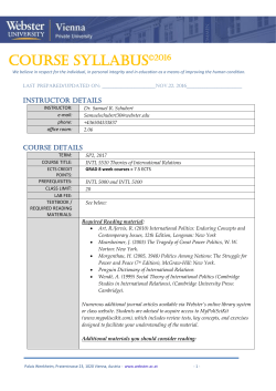 Syllabus - Webster Vienna Private University