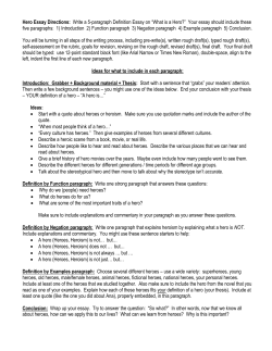 Hero Essay Directions: Write a 5