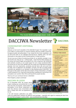 DACCIWA Newsletter