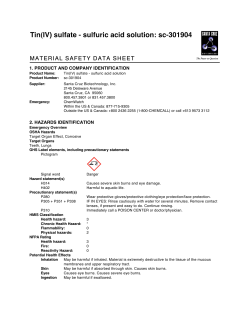 1. PRODUCT AND COMPANY IDENTIFICATION 2. HAZARDS