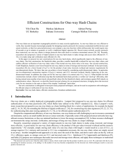 Efficient Constructions for One-way Hash Chains