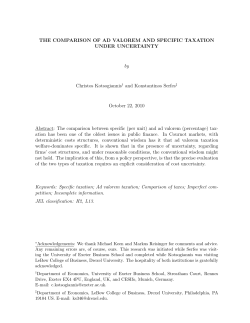 THE COMPARISON OF AD VALOREM AND SPECIFIC TAXATION