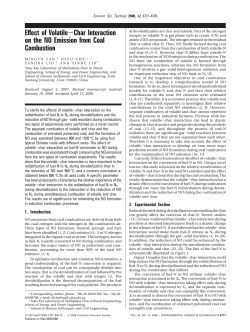 Effect of Volatile&minus;Char Interaction on the NO Emission from Coal