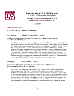 Connecting Your Work to LEAP Wisconsin: A Faculty Collaboratives