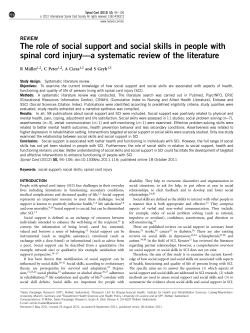 The role of social support and social skills in people with