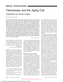 Telomerase and the Aging Cell