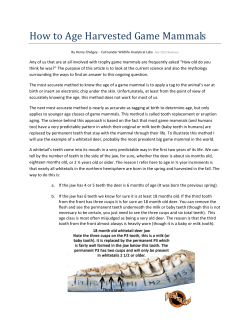 How to Age Harvested Game Mammals