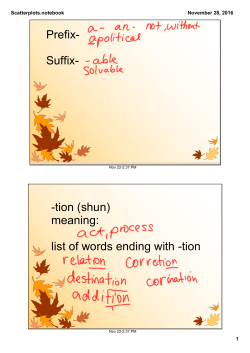 Prefix Suffix tion (shun) meaning: list of words ending with tion
