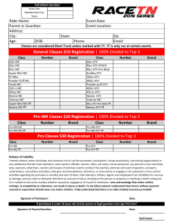 Pro Classes $30 Registration | 100% Divided to Top 3 General