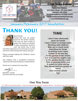 Thank you! - One Way Farm Children`s Home