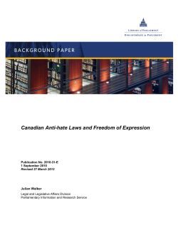 Canadian Anti-hate Laws and Freedom of Expression