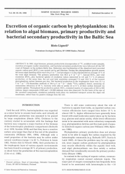 Excretion of organic carbon by phytoplankton: its relation to algal