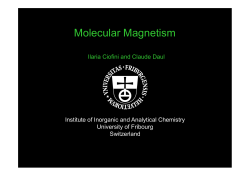Molecular Magnetism - Department of Chemistry &raquo; Home
