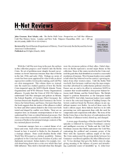 Untitled [David Sheinin on The Berlin Wall Crisis - H-Net