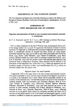 Digestion and absorption of lipids in non