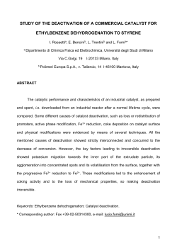 study of the deactivation of a commercial catalyst for