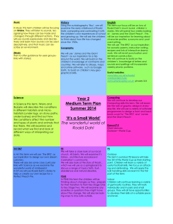 Year 2 MTP Summer 2 2014 - All Saints Carshalton CE Primary